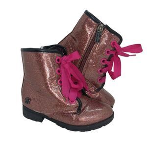 Jessica Simpson Toddler Girls Pre-owned Sparkle Red Boots w/Zipper - sz. 11T